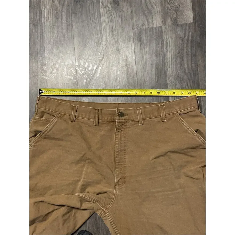 Carhartt Pants Mens 42x32* Tan Canvas Carpenter Loose Hammer Loop Workwear